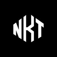 NKT letter logo design with polygon shape. NKT polygon and cube shape logo design. NKT hexagon vector logo template white and black colors. NKT monogram, business and real estate logo.