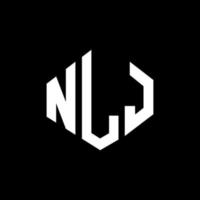 diseño de logotipo de letra nlj con forma de polígono. diseño de logotipo en forma de cubo y polígono nlj. nlj hexágono vector logo plantilla colores blanco y negro. monograma nlj, logotipo empresarial y inmobiliario.