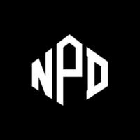 NPD letter logo design with polygon shape. NPD polygon and cube shape logo design. NPD hexagon vector logo template white and black colors. NPD monogram, business and real estate logo.