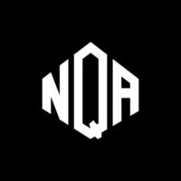 NQA letter logo design with polygon shape. NQA polygon and cube shape logo design. NQA hexagon vector logo template white and black colors. NQA monogram, business and real estate logo.