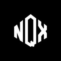 NQX letter logo design with polygon shape. NQX polygon and cube shape logo design. NQX hexagon vector logo template white and black colors. NQX monogram, business and real estate logo.