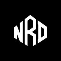 NRD letter logo design with polygon shape. NRD polygon and cube shape logo design. NRD hexagon vector logo template white and black colors. NRD monogram, business and real estate logo.