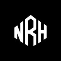 diseño de logotipo de letra nrh con forma de polígono. diseño de logotipo en forma de cubo y polígono nrh. nrh hexágono vector logo plantilla colores blanco y negro. monograma nrh, logotipo comercial e inmobiliario.