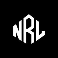 NRL letter logo design with polygon shape. NRL polygon and cube shape logo design. NRL hexagon vector logo template white and black colors. NRL monogram, business and real estate logo.