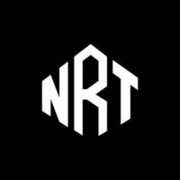 NRT letter logo design with polygon shape. NRT polygon and cube shape logo design. NRT hexagon vector logo template white and black colors. NRT monogram, business and real estate logo.