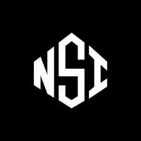 NSI letter logo design with polygon shape. NSI polygon and cube shape logo design. NSI hexagon vector logo template white and black colors. NSI monogram, business and real estate logo.