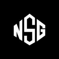 NSG letter logo design with polygon shape. NSG polygon and cube shape logo design. NSG hexagon vector logo template white and black colors. NSG monogram, business and real estate logo.