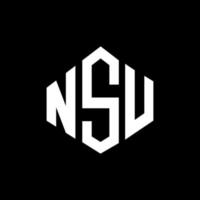 NSU letter logo design with polygon shape. NSU polygon and cube shape logo design. NSU hexagon vector logo template white and black colors. NSU monogram, business and real estate logo.