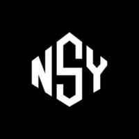 NSY letter logo design with polygon shape. NSY polygon and cube shape logo design. NSY hexagon vector logo template white and black colors. NSY monogram, business and real estate logo.