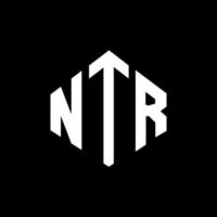 NTR letter logo design with polygon shape. NTR polygon and cube shape logo design. NTR hexagon vector logo template white and black colors. NTR monogram, business and real estate logo.
