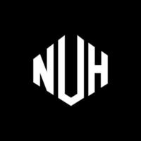 NUH letter logo design with polygon shape. NUH polygon and cube shape logo design. NUH hexagon vector logo template white and black colors. NUH monogram, business and real estate logo.