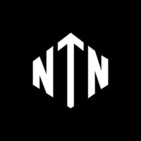 NTN letter logo design with polygon shape. NTN polygon and cube shape logo design. NTN hexagon vector logo template white and black colors. NTN monogram, business and real estate logo.