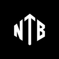 NTB letter logo design with polygon shape. NTB polygon and cube shape logo design. NTB hexagon vector logo template white and black colors. NTB monogram, business and real estate logo.