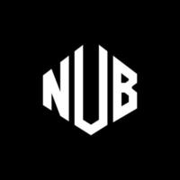 NUB letter logo design with polygon shape. NUB polygon and cube shape logo design. NUB hexagon vector logo template white and black colors. NUB monogram, business and real estate logo.
