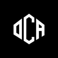 OCA letter logo design with polygon shape. OCA polygon and cube shape logo design. OCA hexagon vector logo template white and black colors. OCA monogram, business and real estate logo.