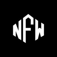 NFW letter logo design with polygon shape. NFW polygon and cube shape logo design. NFW hexagon vector logo template white and black colors. NFW monogram, business and real estate logo.