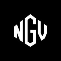 NGV letter logo design with polygon shape. NGV polygon and cube shape logo design. NGV hexagon vector logo template white and black colors. NGV monogram, business and real estate logo.