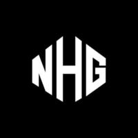 NHG letter logo design with polygon shape. NHG polygon and cube shape logo design. NHG hexagon vector logo template white and black colors. NHG monogram, business and real estate logo.