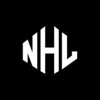 diseño de logotipo de letra nhl con forma de polígono. diseño de logotipo de forma de cubo y polígono nhl. nhl hexágono vector logo plantilla colores blanco y negro. monograma nhl, logotipo comercial y inmobiliario.