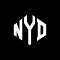 diseño de logotipo de letra nyd con forma de polígono. diseño de logotipo de forma de cubo y polígono de nyd. nyd hexágono vector logo plantilla colores blanco y negro. monograma nyd, logo de negocios y bienes raíces.