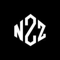 diseño de logotipo de letra nzz con forma de polígono. Diseño de logotipo en forma de cubo y polígono nzz. nzz hexágono vector logo plantilla colores blanco y negro. Monograma nzz, logotipo empresarial y inmobiliario.