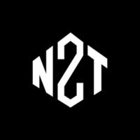 NZT letter logo design with polygon shape. NZT polygon and cube shape logo design. NZT hexagon vector logo template white and black colors. NZT monogram, business and real estate logo.