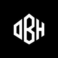 diseño de logotipo de letra obh con forma de polígono. obh polígono y diseño de logotipo en forma de cubo. obh hexágono vector logo plantilla colores blanco y negro. monograma obh, logotipo comercial e inmobiliario.