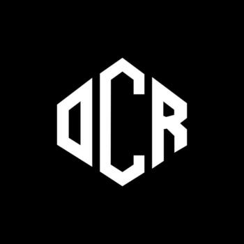 OCR letter logo design with polygon shape. OCR polygon and cube shape logo design. OCR hexagon vector logo template white and black colors. OCR monogram, business and real estate logo.