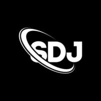 SDJ logo. SDJ letter. SDJ letter logo design. Initials SDJ logo linked with circle and uppercase monogram logo. SDJ typography for technology, business and real estate brand. vector