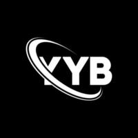 logotipo de yb. letra yb. diseño del logotipo de la letra yyb. logotipo de iniciales yyb vinculado con círculo y logotipo de monograma en mayúsculas. tipografía yyb para tecnología, negocios y marca inmobiliaria. vector