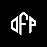 diseño de logotipo de letra ofp con forma de polígono. ofp polígono y diseño de logotipo en forma de cubo. ofp hexágono vector logo plantilla colores blanco y negro. monograma ofp, logotipo comercial e inmobiliario.