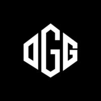 diseño de logotipo de letra ogg con forma de polígono. diseño de logotipo en forma de cubo y polígono ogg. ogg hexágono vector logo plantilla colores blanco y negro. monograma ogg, logotipo comercial y inmobiliario.