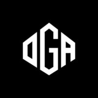 OGA letter logo design with polygon shape. OGA polygon and cube shape logo design. OGA hexagon vector logo template white and black colors. OGA monogram, business and real estate logo.