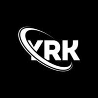 logotipo de yrk. letra yrk. diseño del logotipo de la letra yrk. logotipo de iniciales yrk vinculado con círculo y logotipo de monograma en mayúsculas. tipografía yrk para tecnología, negocios y marca inmobiliaria. vector