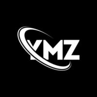 YMZ logo. YMZ letter. YMZ letter logo design. Initials YMZ logo linked with circle and uppercase monogram logo. YMZ typography for technology, business and real estate brand. vector