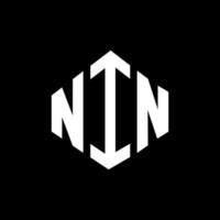 NIN letter logo design with polygon shape. NIN polygon and cube shape logo design. NIN hexagon vector logo template white and black colors. NIN monogram, business and real estate logo.