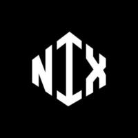 NIX letter logo design with polygon shape. NIX polygon and cube shape logo design. NIX hexagon vector logo template white and black colors. NIX monogram, business and real estate logo.