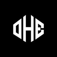 diseño de logotipo de letra ohe con forma de polígono. ohe diseño de logotipo en forma de polígono y cubo. ohe hexágono vector logo plantilla colores blanco y negro. ohe monograma, logo comercial e inmobiliario.