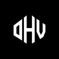 OHV letter logo design with polygon shape. OHV polygon and cube shape logo design. OHV hexagon vector logo template white and black colors. OHV monogram, business and real estate logo.