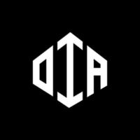 OIA letter logo design with polygon shape. OIA polygon and cube shape logo design. OIA hexagon vector logo template white and black colors. OIA monogram, business and real estate logo.