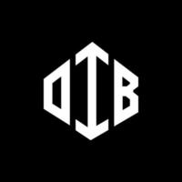 diseño de logotipo de letra oib con forma de polígono. oib polígono y diseño de logotipo en forma de cubo. oib hexágono vector logo plantilla colores blanco y negro. monograma oib, logotipo comercial e inmobiliario.