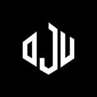OJU letter logo design with polygon shape. OJU polygon and cube shape logo design. OJU hexagon vector logo template white and black colors. OJU monogram, business and real estate logo.