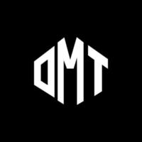 OMT letter logo design with polygon shape. OMT polygon and cube shape logo design. OMT hexagon vector logo template white and black colors. OMT monogram, business and real estate logo.