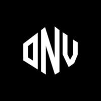 ONV letter logo design with polygon shape. ONV polygon and cube shape logo design. ONV hexagon vector logo template white and black colors. ONV monogram, business and real estate logo.