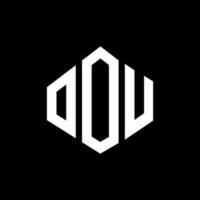 OOU letter logo design with polygon shape. OOU polygon and cube shape logo design. OOU hexagon vector logo template white and black colors. OOU monogram, business and real estate logo.