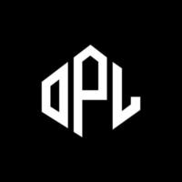 OPL letter logo design with polygon shape. OPL polygon and cube shape logo design. OPL hexagon vector logo template white and black colors. OPL monogram, business and real estate logo.