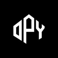 diseño de logotipo de letra opy con forma de polígono. Diseño de logotipo en forma de polígono y cubo. opy hexágono vector logo plantilla colores blanco y negro. opy monograma, logotipo comercial e inmobiliario.