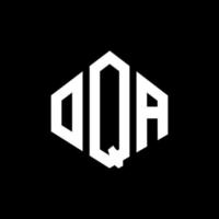 OQA letter logo design with polygon shape. OQA polygon and cube shape logo design. OQA hexagon vector logo template white and black colors. OQA monogram, business and real estate logo.