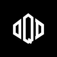 diseño de logotipo de letra oqd con forma de polígono. diseño de logotipo en forma de cubo y polígono oqd. plantilla de logotipo vectorial hexagonal oqd colores blanco y negro. monograma oqd, logotipo comercial e inmobiliario. vector