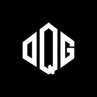 OQG letter logo design with polygon shape. OQG polygon and cube shape logo design. OQG hexagon vector logo template white and black colors. OQG monogram, business and real estate logo.